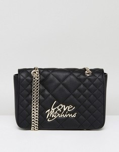 Стеганая сумка на плечо с цепочкой Love Moschino - Черный
