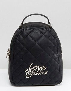 Стеганый рюкзак с логотипом Love Moschino - Черный