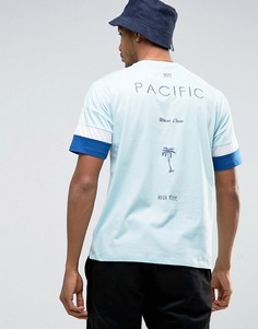 Oversize-футболка с принтом и вставками ASOS - Синий