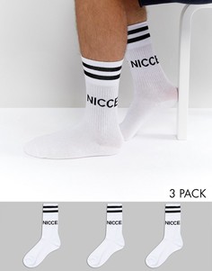 Набор из 3 пар белых спортивных носков Nicce London - Белый