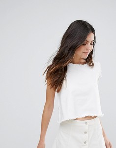 Свободный топ с необработанными краями Daisy Street - Белый