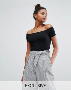 Топ с открытыми плечами Monki - Черный