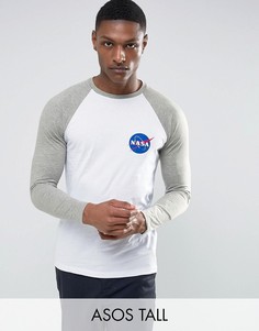 Футболка с длинными рукавами реглан ASOS TALL Nasa - Черный