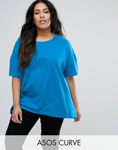 Свободная футболка ASOS CURVE - Синий