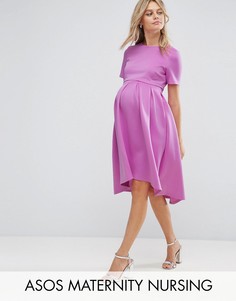 Платье с асимметричным краем ASOS Maternity NURSING - Розовый
