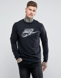Черный свитшот с камуфляжным логотипом Nike AA1198-010 - Черный