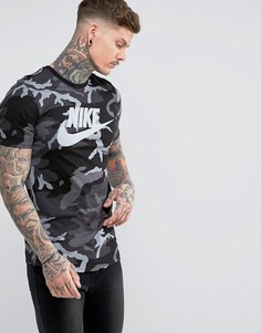 Черная футболка с камуфляжным принтом Nike AA1196-010 - Черный