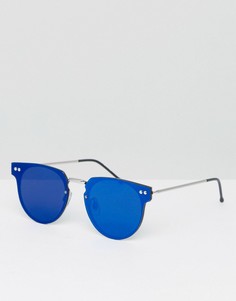 Круглые солнцезащитные очки с синими зеркальными стеклами Spitfire Cyber - Синий
