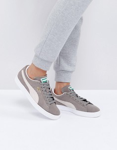 Серые замшевые кроссовки Puma Classic - Серый