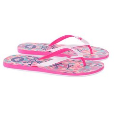 Шлепанцы женские Roxy Tahiti V White/Pink