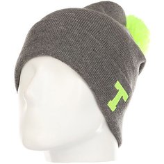 Шапка TrueSpin Abc Pompom Beanie Grey/Lime-t