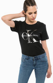 Черная футболка с принтом Calvin Klein Jeans