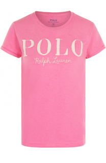 Хлопковая футболка прямого кроя Polo Ralph Lauren