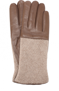 Кожаные перчатки с вязаной отделкой из кашемира Sermoneta Gloves