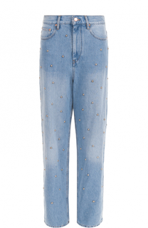 Широкие джинсы с потертостями и жемчужной отделкой Isabel Marant Etoile