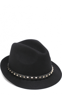 Шляпа из ангоры с кожаным ремешком и заклепками Valentino