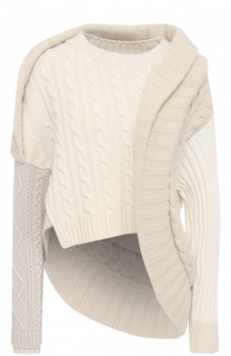 Шерстяной пуловер асимметричного кроя Burberry