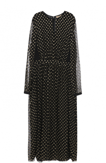 Шелковое платье-миди с контрастной отделкой Burberry