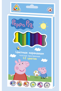 Карандаши трехгранные 12 цв. Peppa Pig