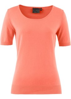 Длинное трикотажное платье с кружевом (нежно-голубой) Bonprix