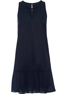 Платье с кружевной отделкой (темно-синий) Bonprix