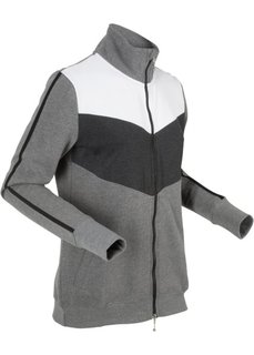 Трикотажная куртка с длинным рукавом (серый меланж) Bonprix