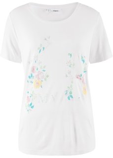 Футболка с коротким рукавом (белый с рисунком) Bonprix
