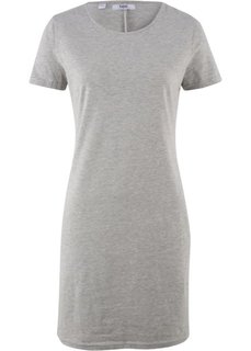 Трикотажное платье с коротким рукавом (светло-серый меланж) Bonprix