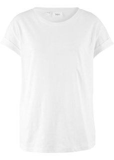 Футболка прямого короткого покроя (белый) Bonprix