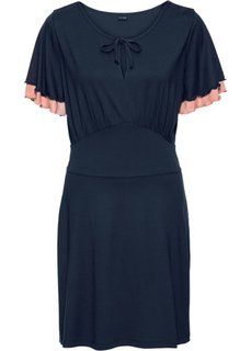 Трикотажное платье (темно-синий/персиковый) Bonprix