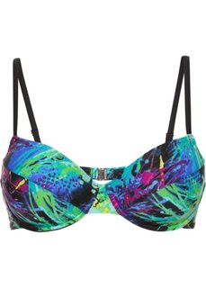 Купальный бюстгальтер на косточках, чашка E (синий/зеленый с рисунком) Bonprix