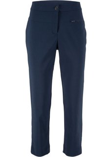 Брюки высокой посадки из бенгалина, длина 7/8 (темно-синий) Bonprix