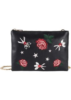 Сумка с вышивкой (черный в цветочек) Bonprix