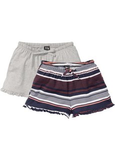 Шорты (2 шт.) (светло-серый меланж в полоску) Bonprix
