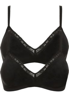 Бюстгальтер без косточек (2 шт.), чашка A (2х черный) Bonprix