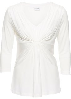Трикотажная футболка с рукавом 3/4 (кремовый) Bonprix