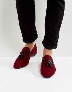 Бордовые лоферы из искусственной замши с кисточками ASOS - Красный