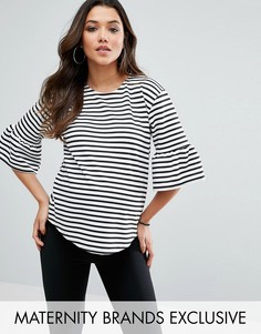 Топ в полоску с расклешенными рукавами Missguided Maternity - Мульти