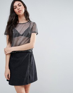 Сетчатая футболка с эффектом металлик Twiin - Черный Twin