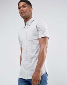 Облегающая рубашка в полоску с короткими рукавами Jack &amp; Jones - Серый