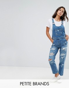 Джинсовый комбинезон с рваной отделкой Parisian Petite - Синий