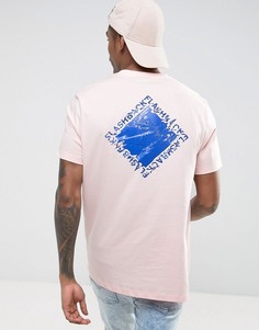 Свободная футболка с абстрактным принтом ASOS - Розовый