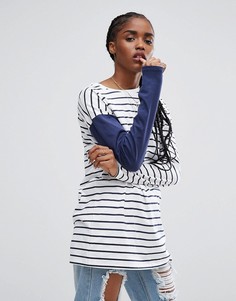 Футболка в широкую полоску с длинными рукавами ASOS - Мульти