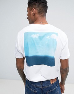 Свободная футболка с принтом на спине ASOS - Белый