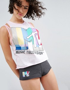 Пижамный комплект с майкой и шортами ASOS x MTV - Мульти