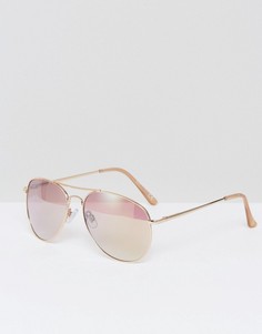 Розовые солнцезащитные очки-авиаторы Missguided - Розовый