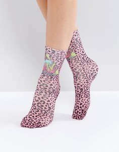 Носки с леопардовым принтом ASOS x MTV - Розовый