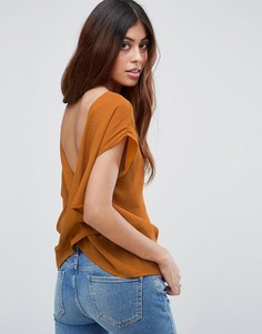 Футболка со свободным вырезом на спине ASOS - Оранжевый