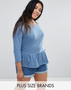 Топ с баской Brave Soul Plus - Синий