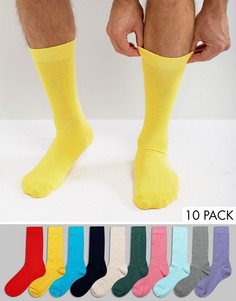10 пар носков ярких цветов ASOS - Мульти